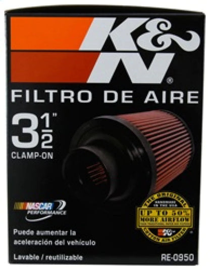 K&N Universal Rubber Filter 3 1/2inch ID FLG / 6inch - RE-0950