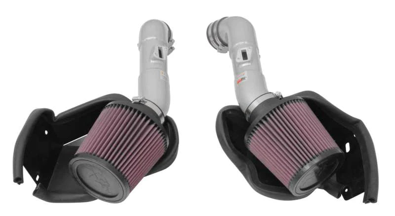 K&N 14-15 Infiniti Q50 3.7L V6 Dual Silver Typhoon Short - 69-7083TS