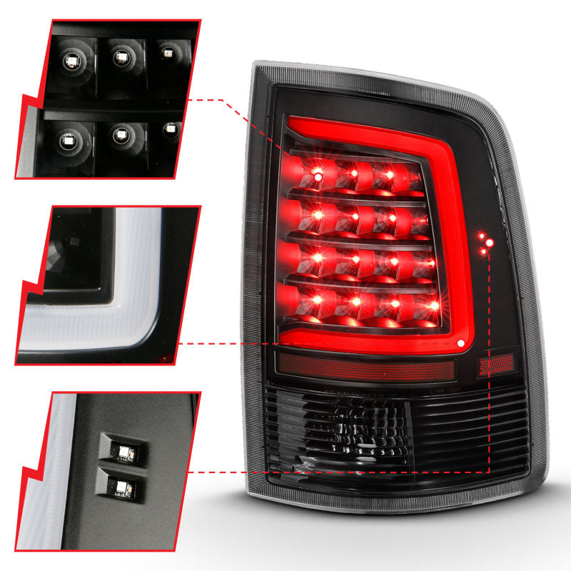 ANZO 2009-2018 Dodge Ram 1500 LED Taillight Plank Style Black - 311318-C-Dub Tech