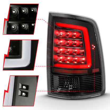 ANZO 2009-2018 Dodge Ram 1500 LED Taillight Plank Style Black - 311318-C-Dub Tech
