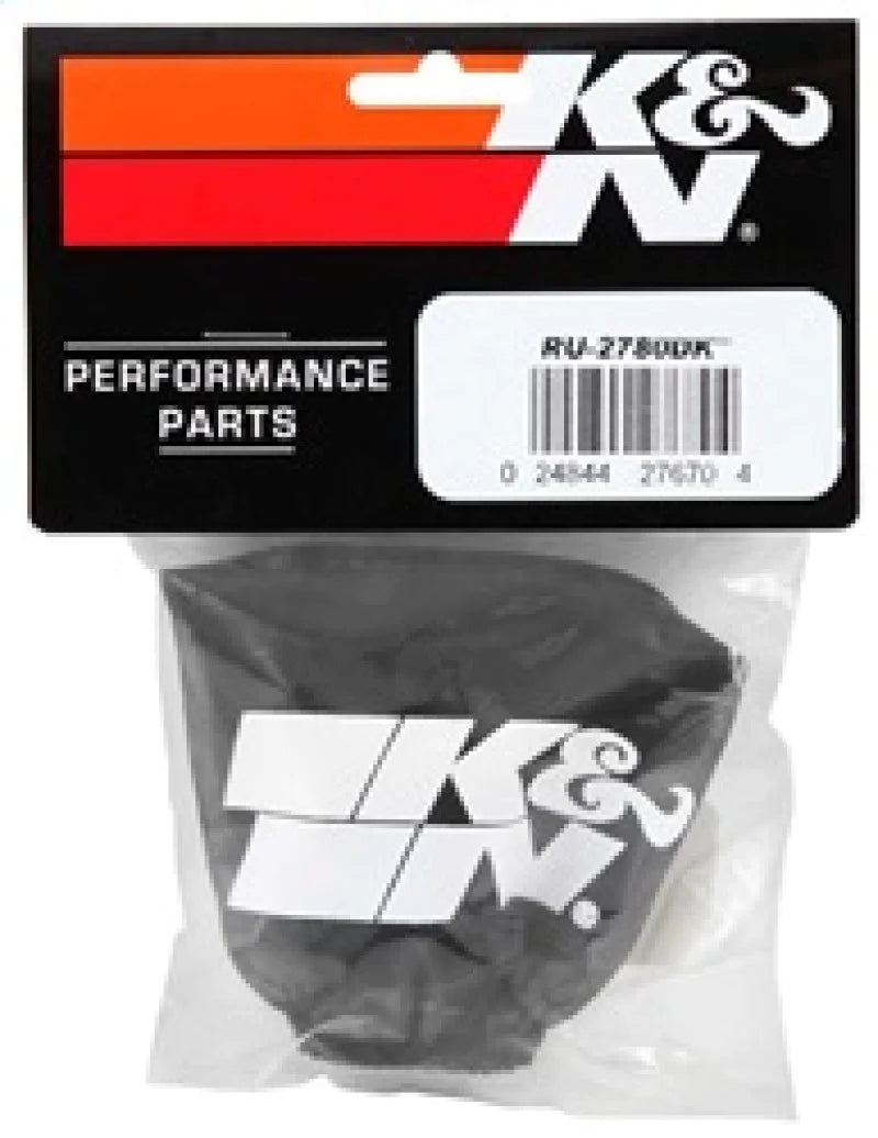 K&N Air Filter Wrap Black Oval Tapered 3.75in Base I/S - RU-2780DK