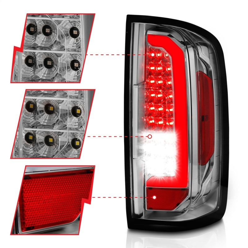 ANZO 15-21 GMC Canyon LED Taillights w/ Light Bar Chrome - 311404-C-Dub Tech