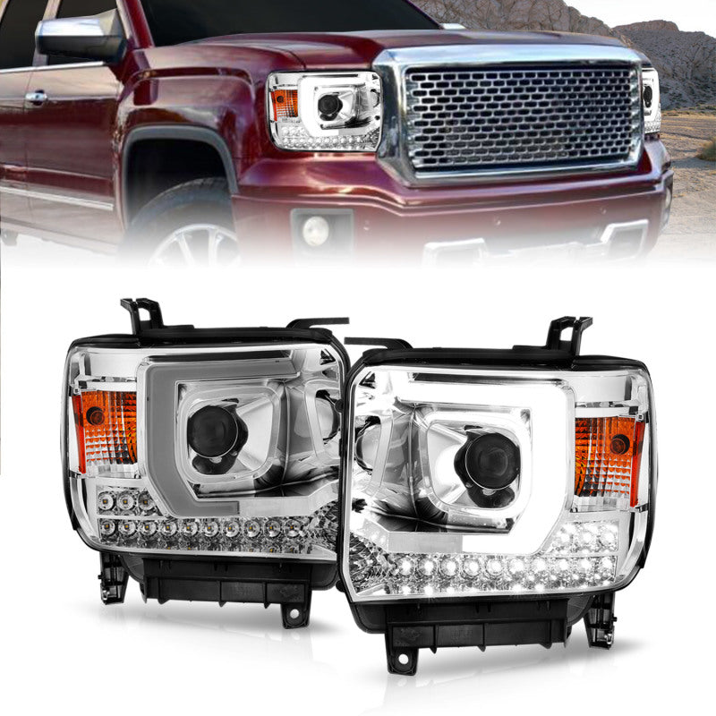 ANZO 14-15 GMC Sierra 1500/2500HD/3500HD Plank Style Projector Headlight - - 111553-C-Dub Tech