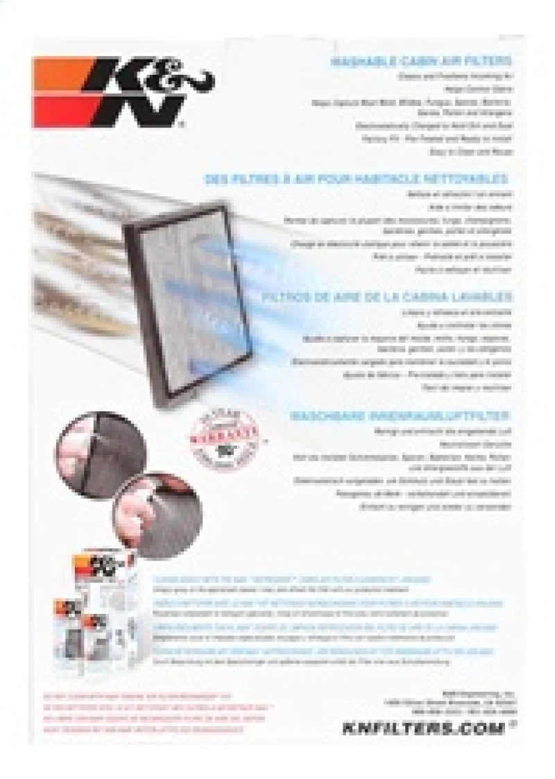 K&N 2011-2016 Jeep Wrangler 2.8/3.6L Cabin Air Filter - VF1010