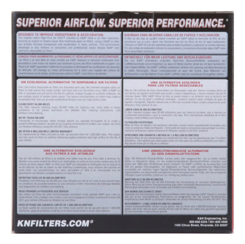 K&N Custom Racing Filter Assembly - Cotton Gauze - 1.75 - 56-9128