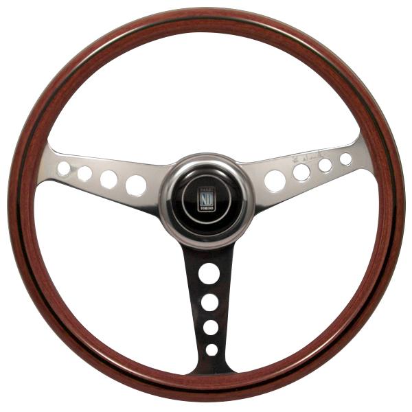 Nardi Classic Anni 60 Wood (round holes) - 360mm (Polished w/ Holes / Mahogany)