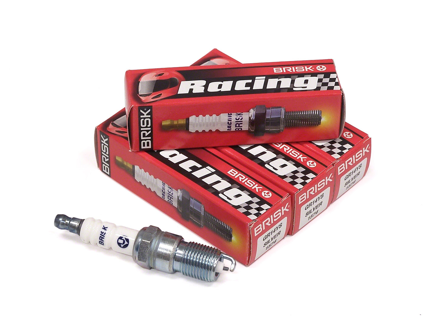 Brisk Silver Racing GR14YS Spark Plugs 4 Pack - Ford Focus - 1 Step Colder