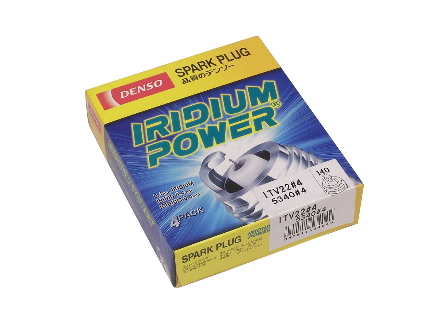 Denso (5340) ITV22 Iridium Power Spark Plug 1 step colder - Pack of 4