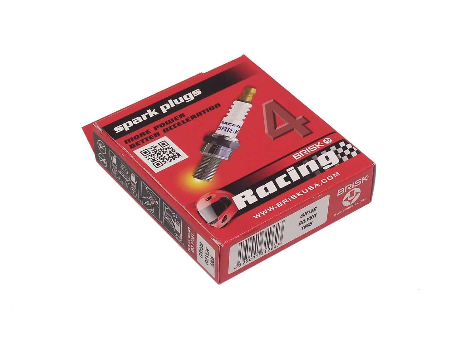 Brisk Silver Racing GR12S Spark Plugs 4 Pack - Ford Focus Duratec 2.0L & 2.3L - 2 Step Colder