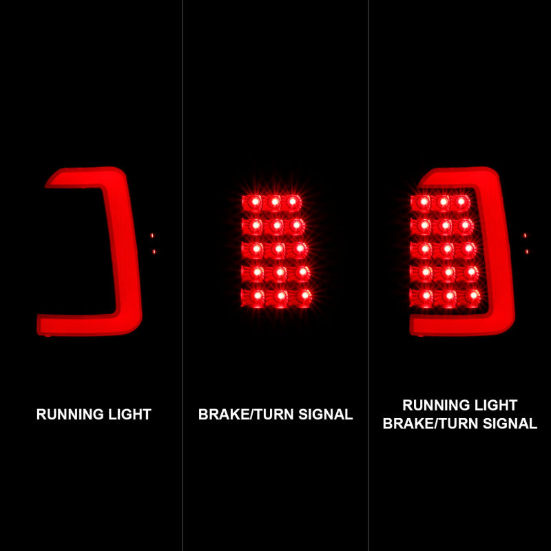ANZO 1997-2004 Dodge Dakota LED Taillights Black Housing Clear Lens - 311347-C-Dub Tech