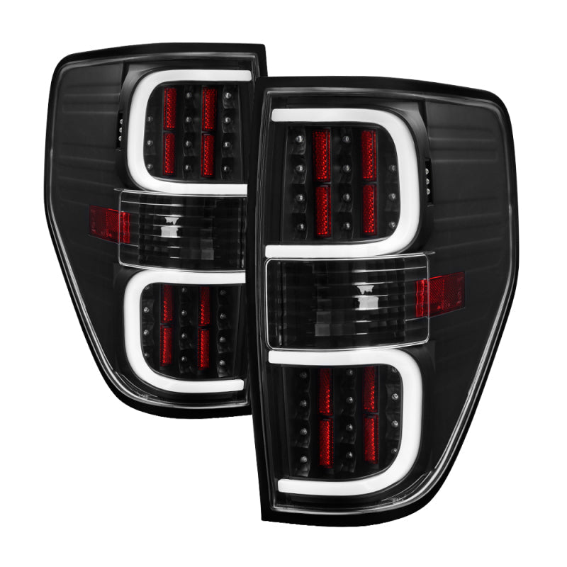 xTune Ford F150 09-14 LED Tail Lights - Black ALT-ON-FF15009-LBLED-BK - 5082169