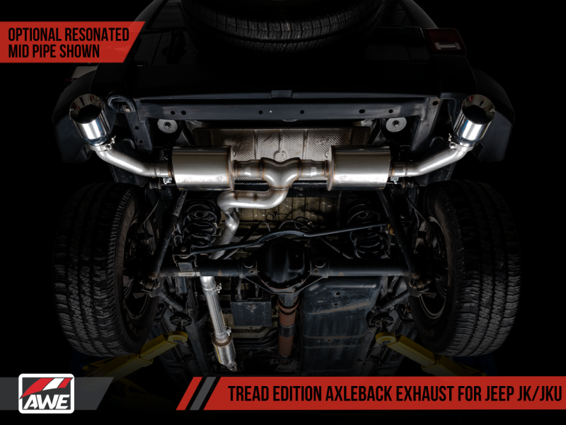 AWE Tuning 07-18 Jeep Wrangler JK/JKU 3.6L Tread Edition Axle-Back - 3015-32003-C-Dub Tech