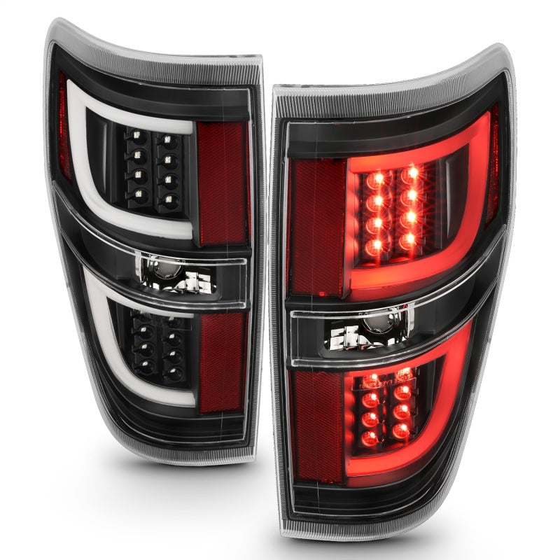 ANZO 2009-2013 Ford F-150 LED Taillights Black - 311257-C-Dub Tech