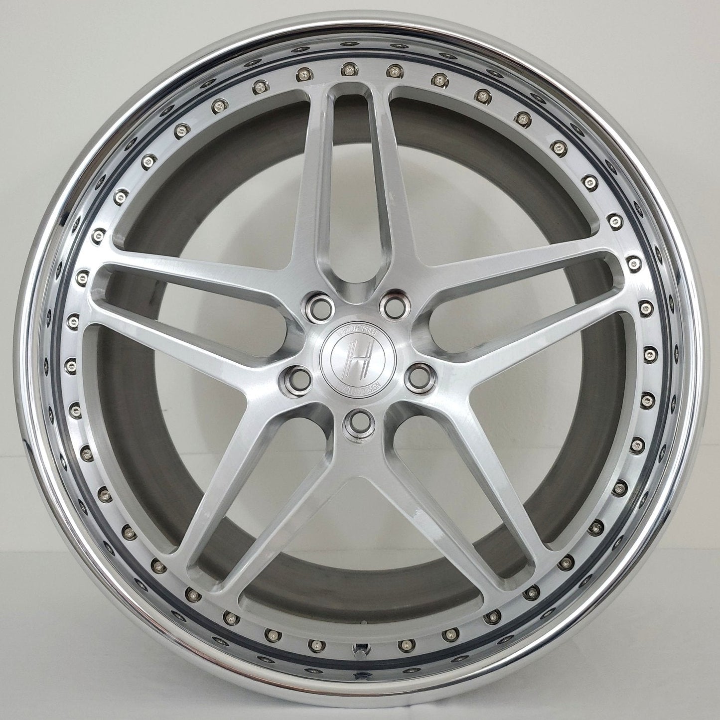 Heritage Wheels - EBISU-C 3PC Forged Full Brushed Face High Polished Lip 20x9