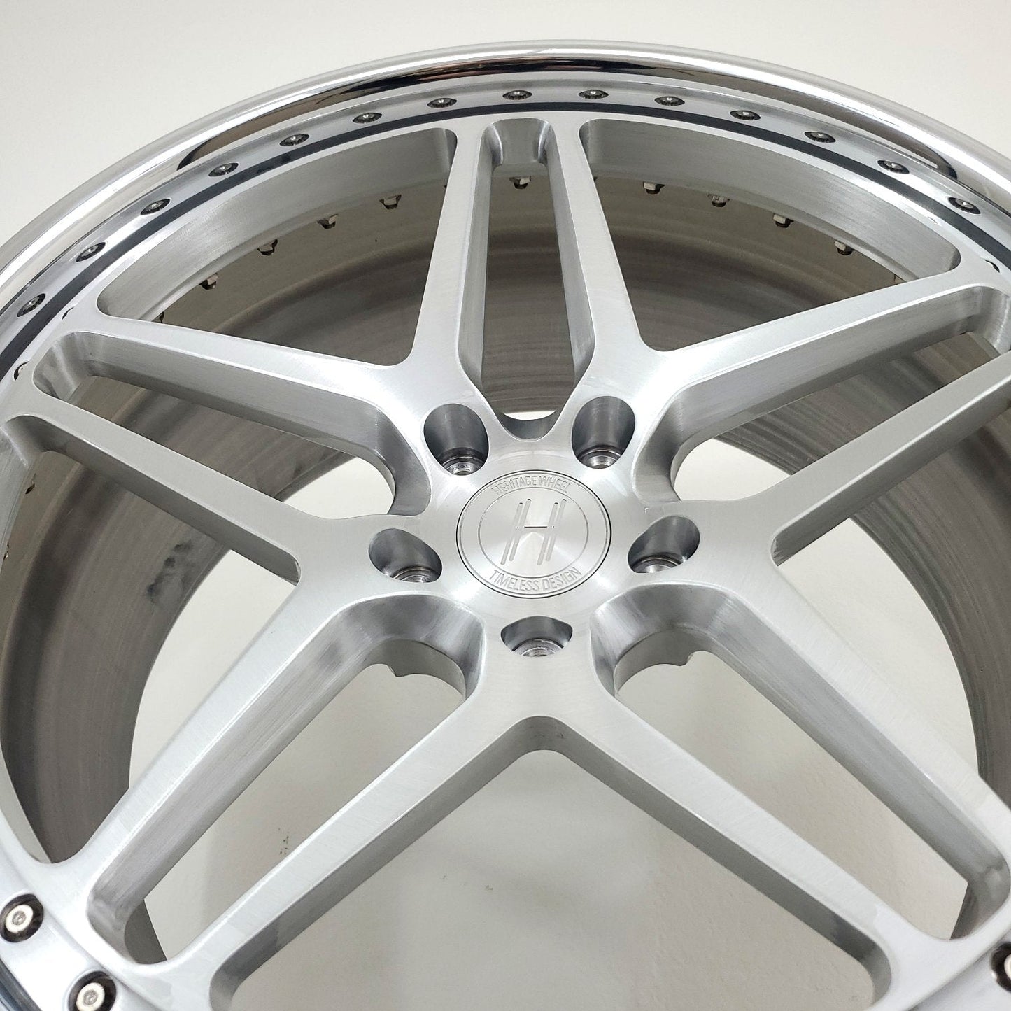 Heritage Wheels - EBISU-C 3PC Forged Full Brushed Face High Polished Lip 20x10.5