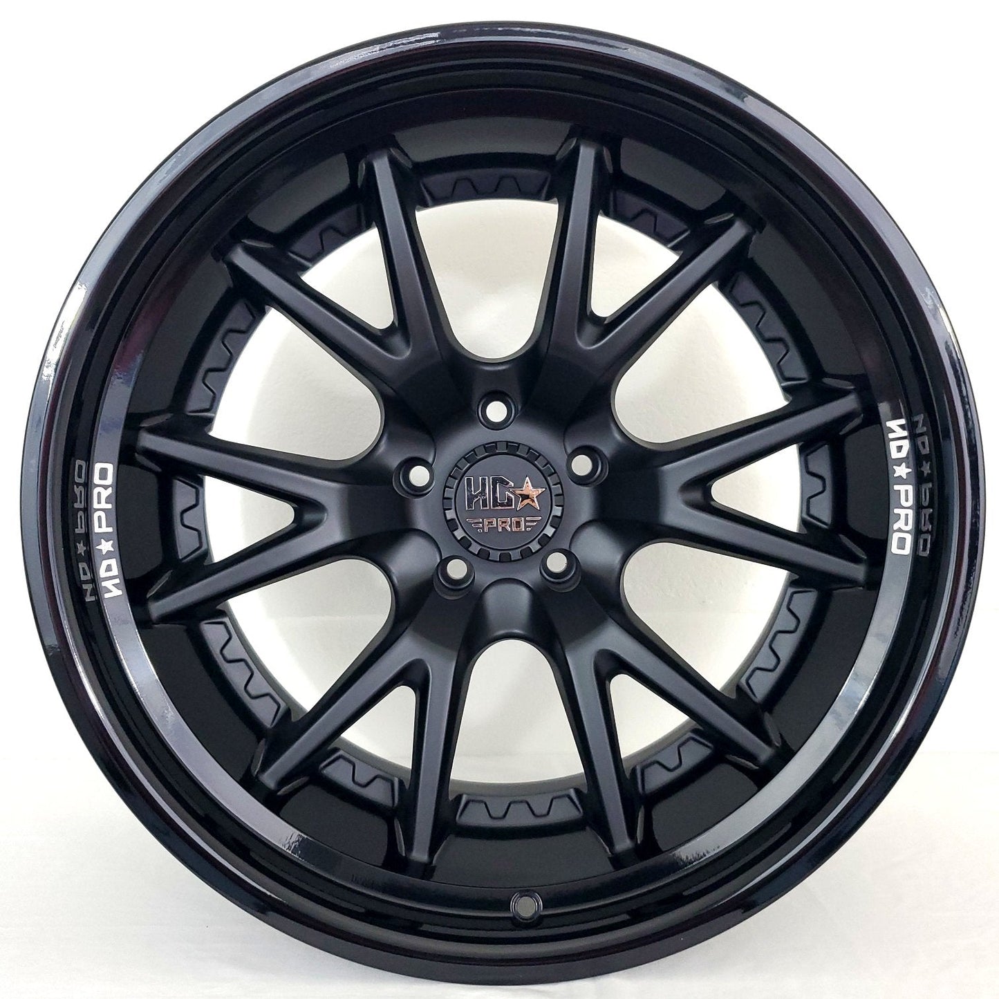 Luxxx Wheels - HDPro1 Satin Black Face Gloss Black Lip 20x11