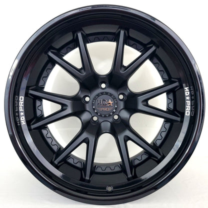 Luxxx Wheels - HDPro1 Satin Black Face Gloss Black Lip 20x11