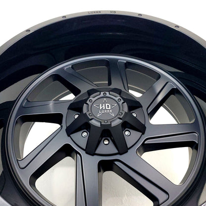 Luxxx Wheels - HD14 Matte Black Face Gloss Black Lip 22x12
