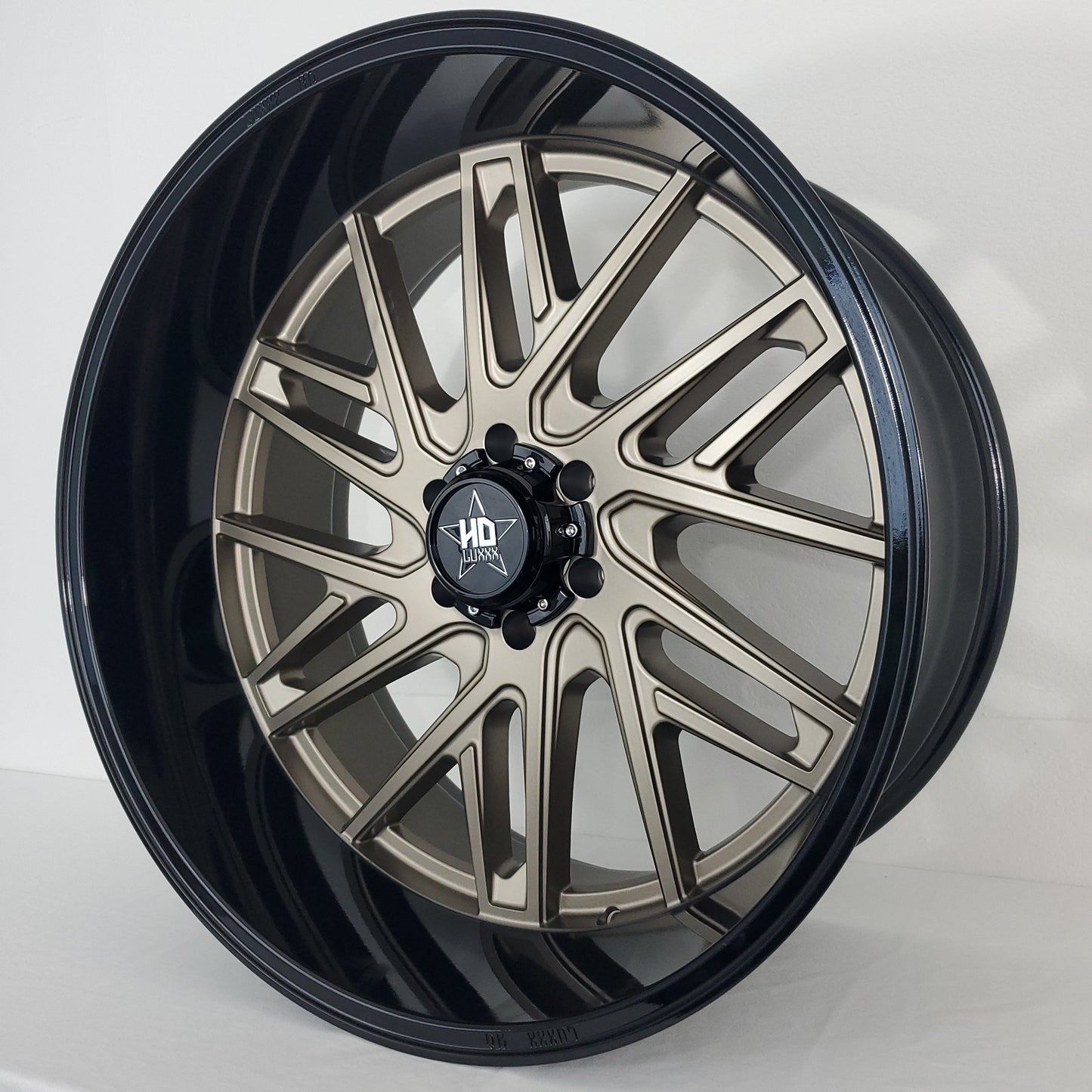 Luxxx Wheels - HD29 Matte Bronze Face Gloss Black Lip 24x12