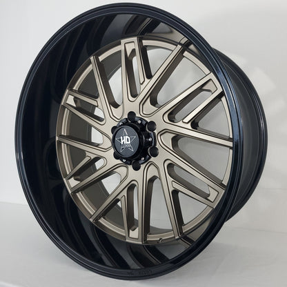 Luxxx Wheels - HD29 Matte Bronze Face Gloss Black Lip 24x12