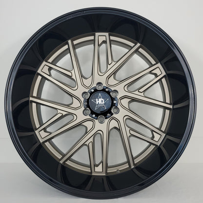 Luxxx Wheels - HD29 Matte Bronze Face Gloss Black Lip 24x12