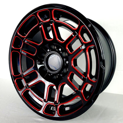 Replica Wheels - F271 Gloss Black Red Milled 17x8.5