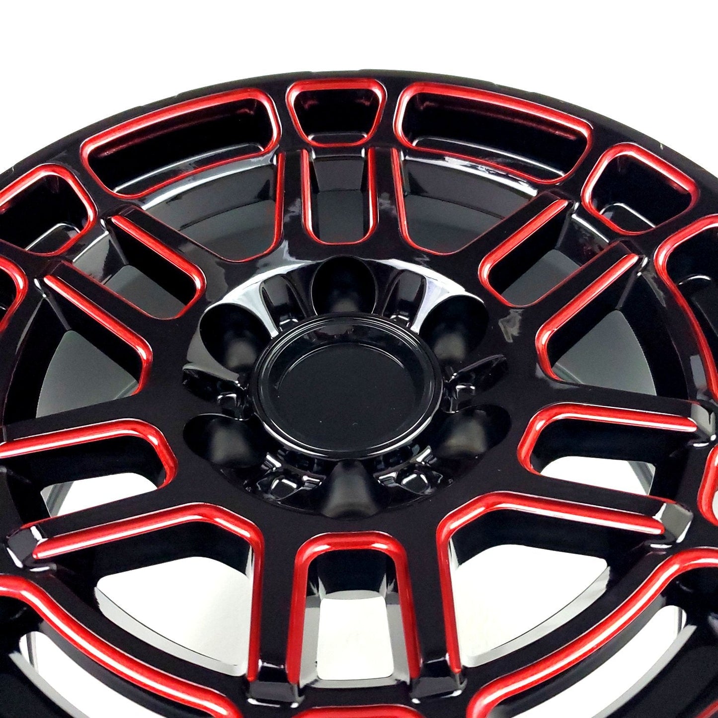 Replica Wheels - F271 Gloss Black Red Milled 17x8.5