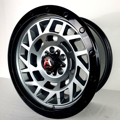 Hartes Metal Wheels - Monster Gunmetal Face Gloss Black Ring 17x8.5