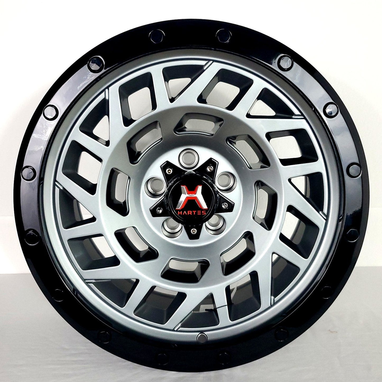 Hartes Metal Wheels - Monster Gunmetal Face Gloss Black Ring 17x8.5