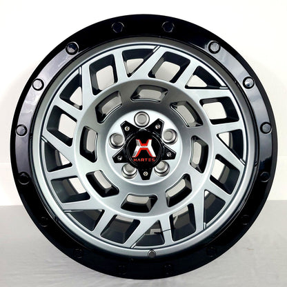 Hartes Metal Wheels - Monster Gunmetal Face Gloss Black Ring 17x8.5