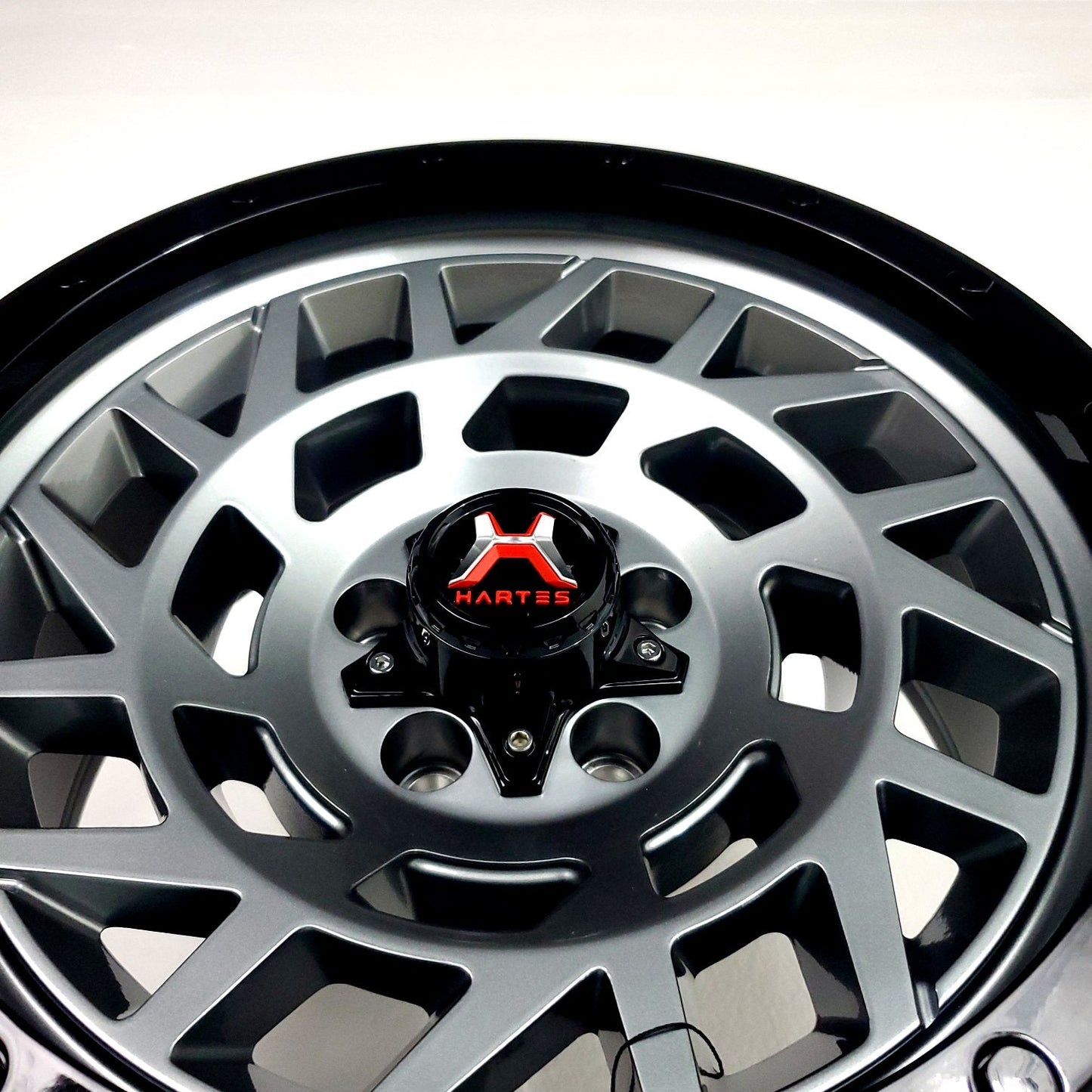 Hartes Metal Wheels - Monster Gunmetal Face Gloss Black Ring 17x8.5