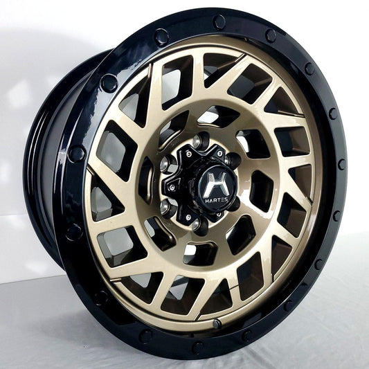 Hartes Metal Wheels - Monster Bronze Face Gloss Black Ring 18x9