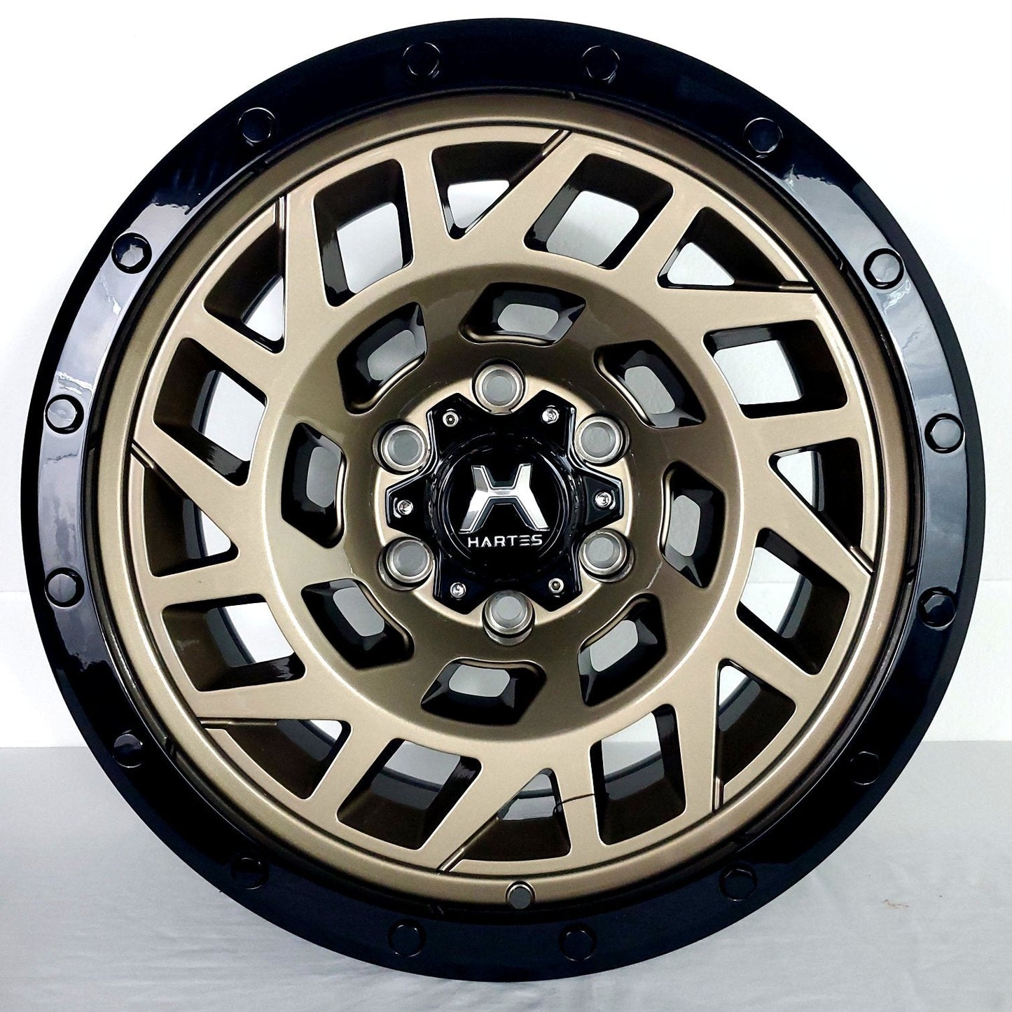 Hartes Metal Wheels - Monster Bronze Face Gloss Black Ring 18x9