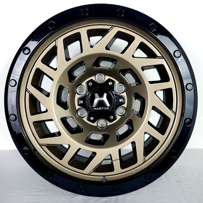 Hartes Metal Wheels - Monster Bronze Face Gloss Black Ring 18x9