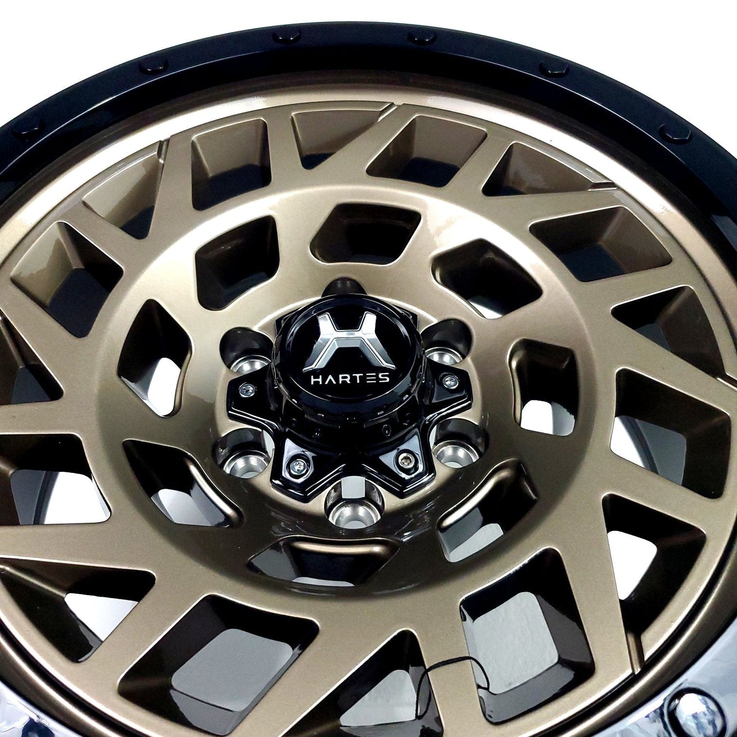Hartes Metal Wheels - Monster Bronze Face Gloss Black Ring 18x9