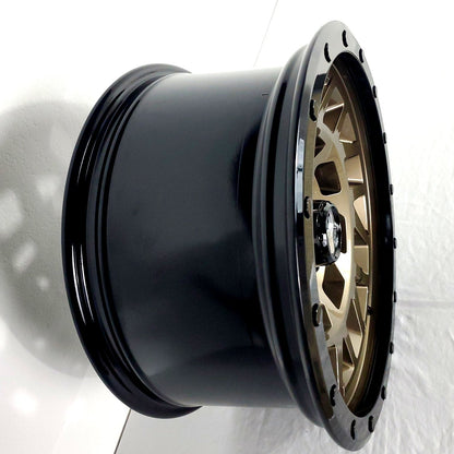 Hartes Metal Wheels - Monster Bronze Face Gloss Black Ring 18x9