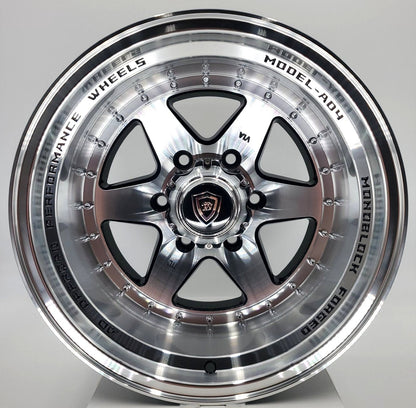 White Diamond Luxury Wheels - W3910 Black Machined Face 16x10