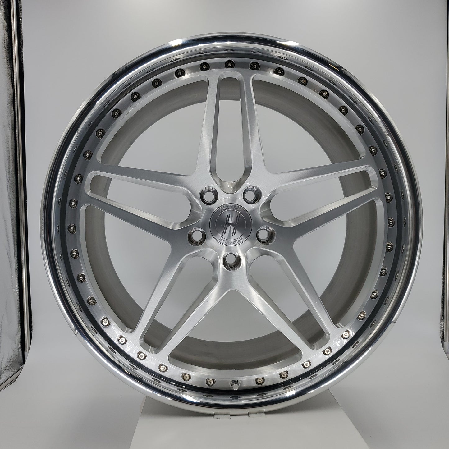 Heritage Wheels - EBISU-C 3PC Forged Full Brushed Face High Polished Lip 20x10.5