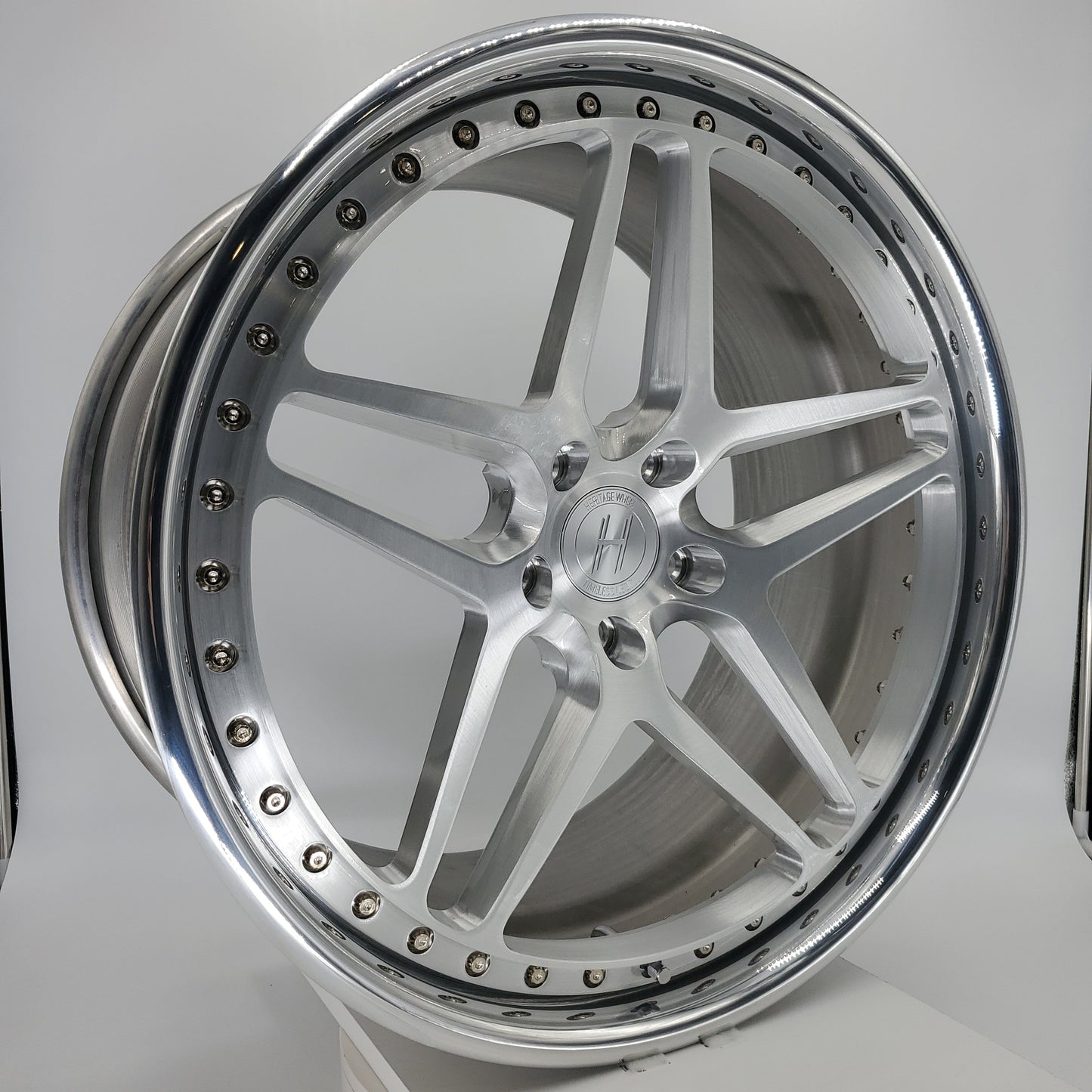Heritage Wheels - EBISU-C 3PC Forged Full Brushed Face High Polished Lip 20x10.5
