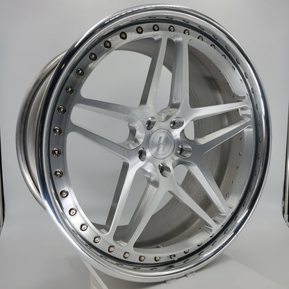 Heritage Wheels - EBISU-C 3PC Forged Full Brushed Face High Polished Lip 20x10.5