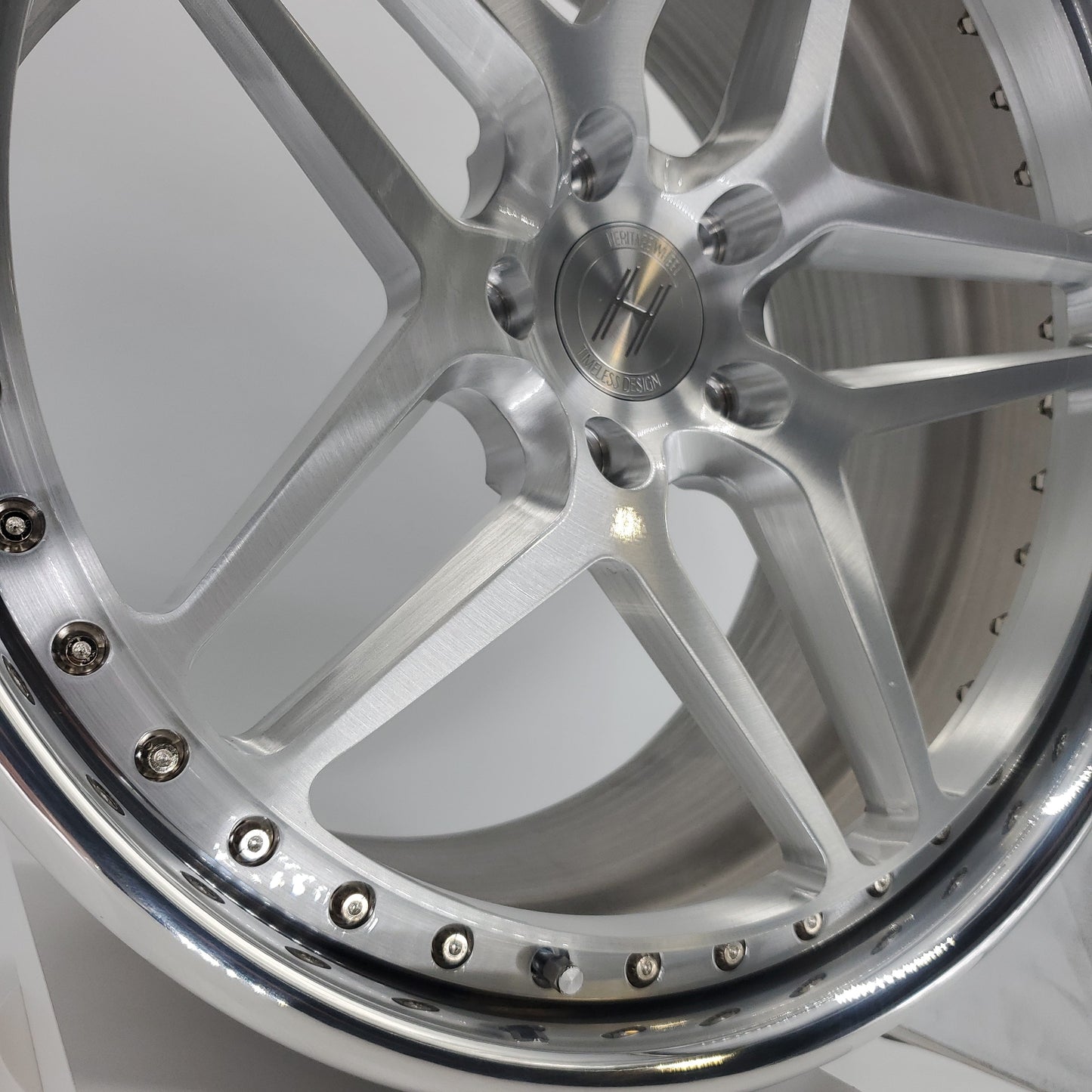 Heritage Wheels - EBISU-C 3PC Forged Full Brushed Face High Polished Lip 20x10.5