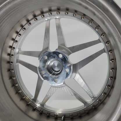 Heritage Wheels - EBISU-C 3PC Forged Full Brushed Face High Polished Lip 20x10.5