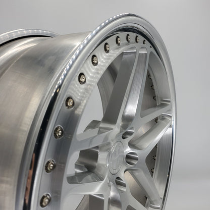Heritage Wheels - EBISU-C 3PC Forged Full Brushed Face High Polished Lip 20x9