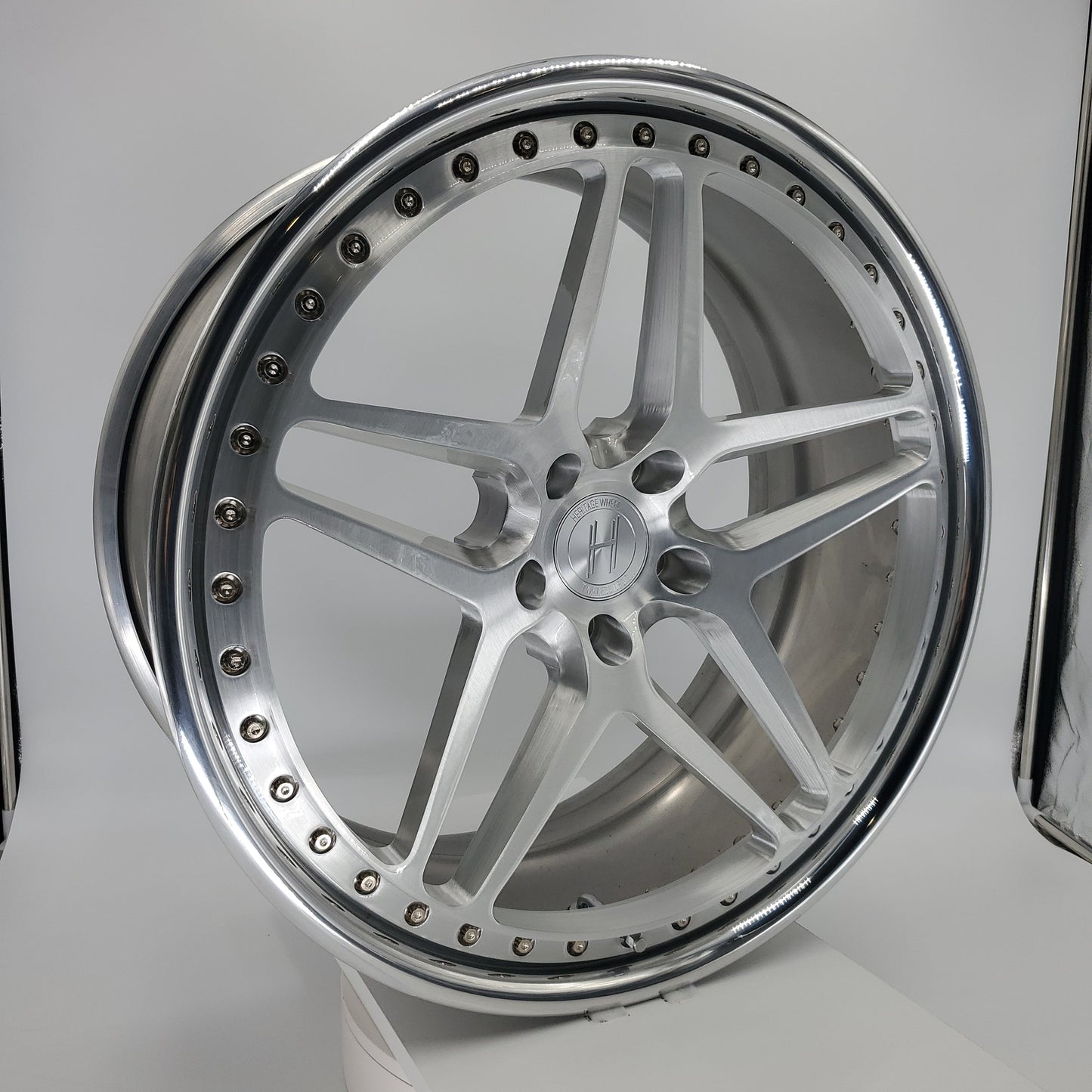 Heritage Wheels - EBISU-C 3PC Forged Full Brushed Face High Polished Lip 20x9