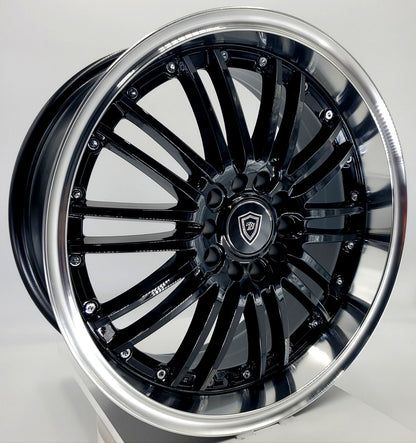 White Diamond Luxury Wheels - W820 Gloss Black Polished Lip 17x7.5