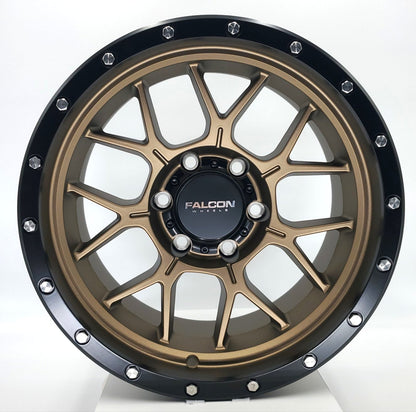Falcon Wheels - TX Matte Bronze Black Ring 17x9