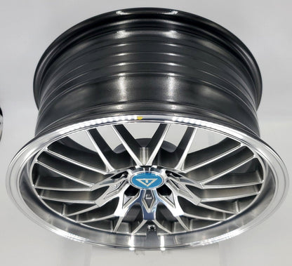 VLF Wheels - VLFP03 Hyper Black Machined Lip 18x8.5