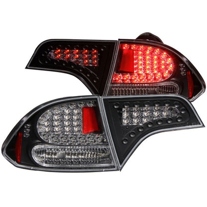 ANZO 2006-2011 Honda Civic LED Taillights Black - 321152-C-Dub Tech
