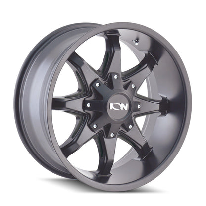 ION 181 17X9 18 6x135/6x139.7 SATIN BLACK/MILLED SPOKES