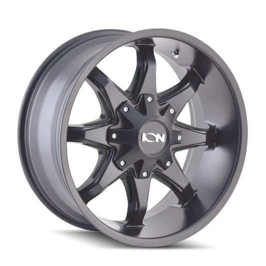 ION 181 17X9 -12 8x165.1/8x170 SATIN BLACK/MILLED SPOKES